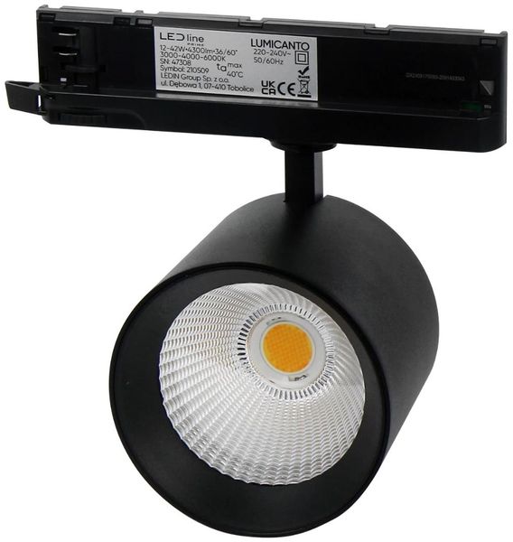 LUMICANTO Schienenlicht 6-20W Einstellbar CCT | IP20 Schutzart | CCT einstellbare Farben 3000-6000K | 3 Phasen, Schwarz