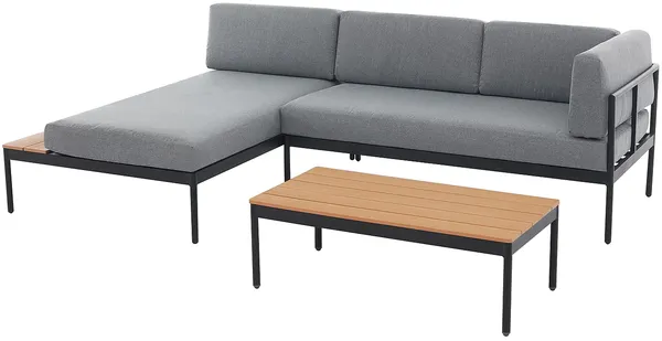 Vente-unique - GUIOMAR Gartensitzgruppe Metall Beige - B 151 cm x H 62 cm x L 250 cm