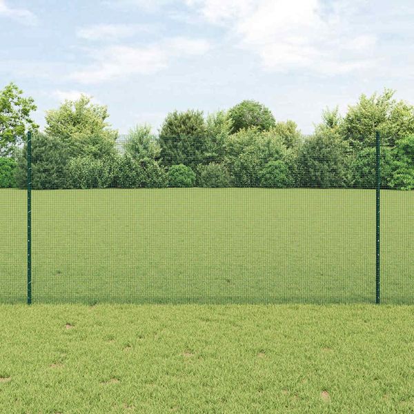 vidaXL Schweissdrahtzaun mit Pfosten 10 x 1,2 m Grün Netz 3336448