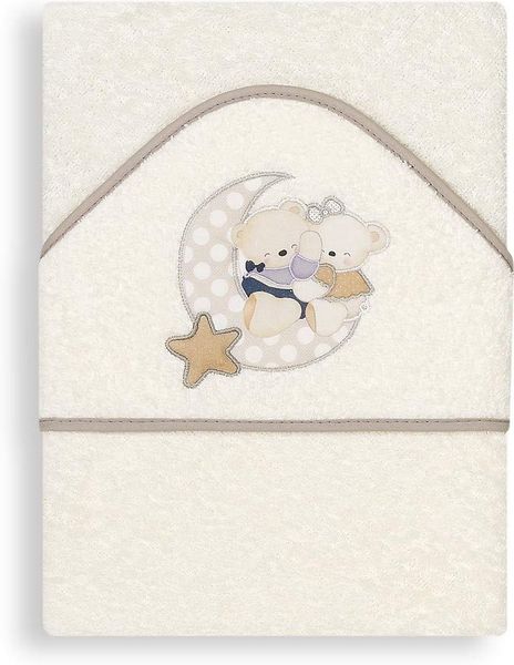 Interbaby 01145-05 Baby Kapuzenbadetuch OSITO AMOROSO beige, Beige