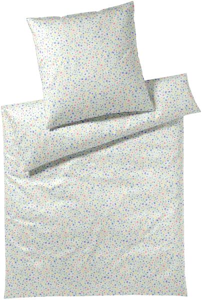 Elegante Mako Satin Bettwäsche Beauties 24578-4 Blumen grün 135x200