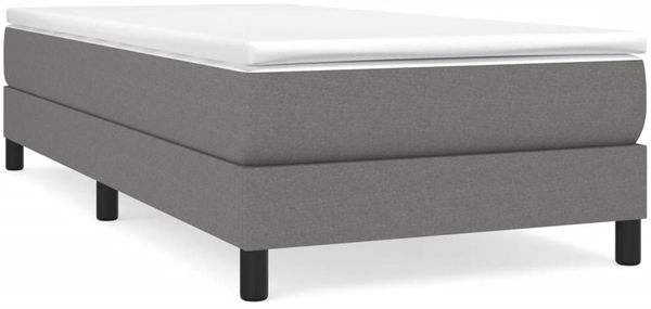 vidaXL Polsterbett, Stoff, 25,0 cm, Dunkelgrau, 90x200 cm, mit Lattenrost, Schwarz Bild 2
