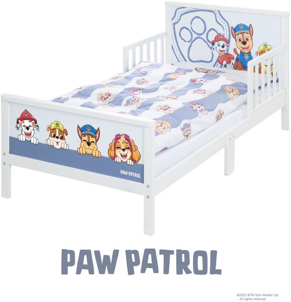 roba Kinderbett Paw Patrol 70 x 140 cm inkl. Bettwäsche & Lattenrost - aus Holz - Weiß / Blau Bild 7