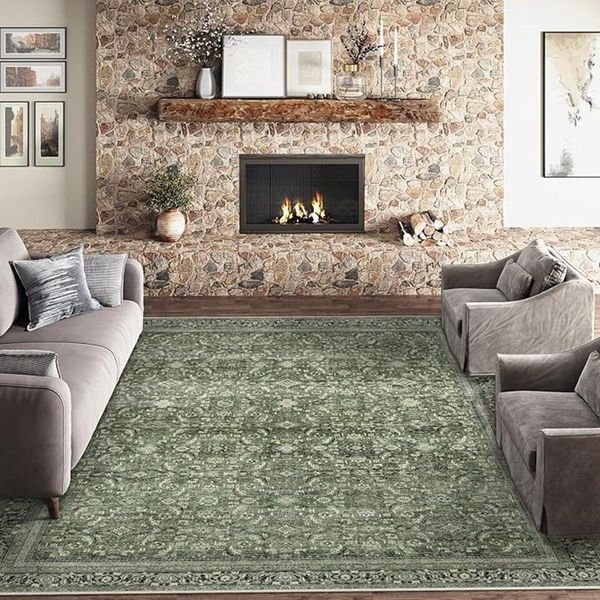 PURECOZY Teppich Wohnzimmerteppich, rutschfester Teppich, Retro-Stil, rechteckig, Höhe: 6.1 mm, geeignet für verschiedene Innenräume