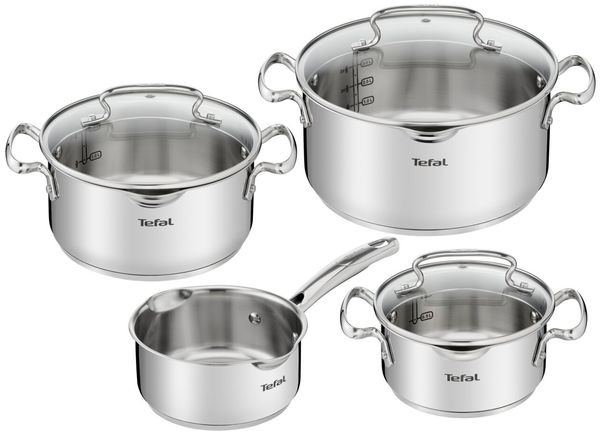 Tefal 'DUETTO' Topfset 7-teilig, Edelstahl edelstahl, backofengeeignet bis 250 °C, spülmaschinengeeignet