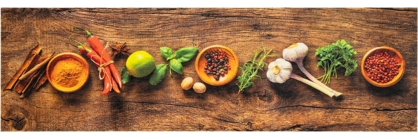 vidaXL Küchenteppich Waschbar Gewürze 45x150 cm Samt 4005605