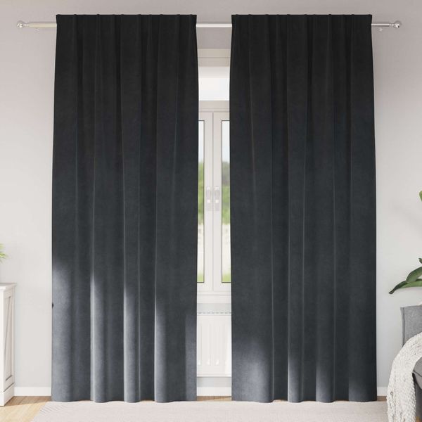 vidaXL Verdunkelungsvorhänge 2 pcs Hellgrau 140 x 245 cm Samt 4107261