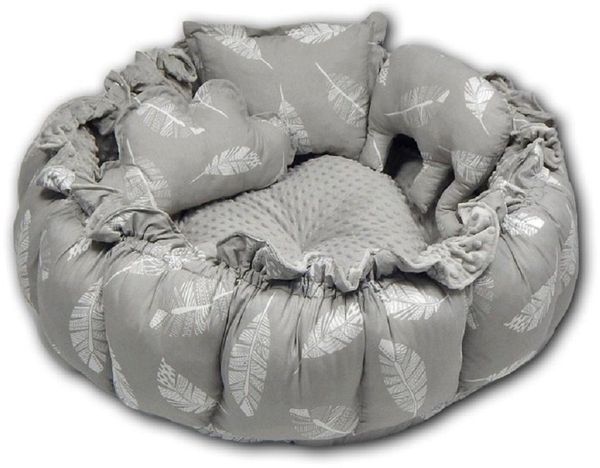 Loolay Bettnestchen XXXL ENGELSNEST Babykokon + 3x Kissen MINKY/ Baumwolle Babynestchen, (als Nestchen Ø90cm, als Krabbeldecke Ø155cm, BABYNEST Spielmatte Reisebett Kissen Spielunterlage), LOOLAY® - 100% Europäische Stoffe und Kleinserien-Nähen!