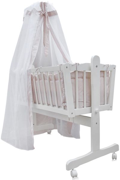 Babybett Beige 100 x 77 cm mit Rollen Vitalispa