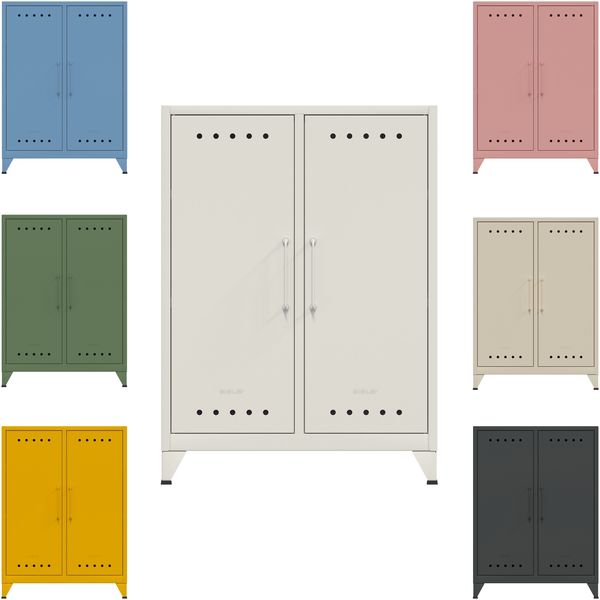 Bisley Fern Middle Sideboard aus Metall | Metallschrank im Retro-Instustrial Design in blau, FERMID-605 Bild 10