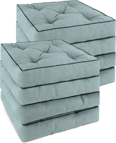 Aspero Sitzauflage 8 Stuhlkissen 40x40 cm Padua, Gepolsterte Outdoor Auflage mit Steppung