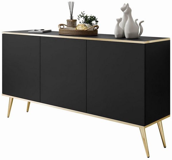 Lookway Kommode OXFORD K160 Die dreitürige Sideboards auf goldenen Füßen