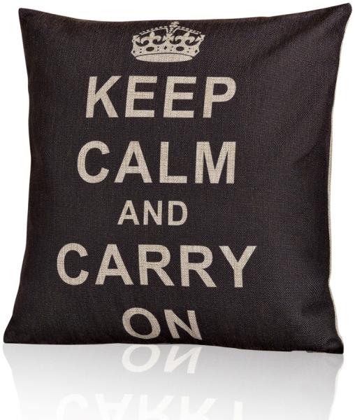 Designerkissen Sitzbankkissen Shabby Spruch Keep Calm Füllkissen Polster Vintage