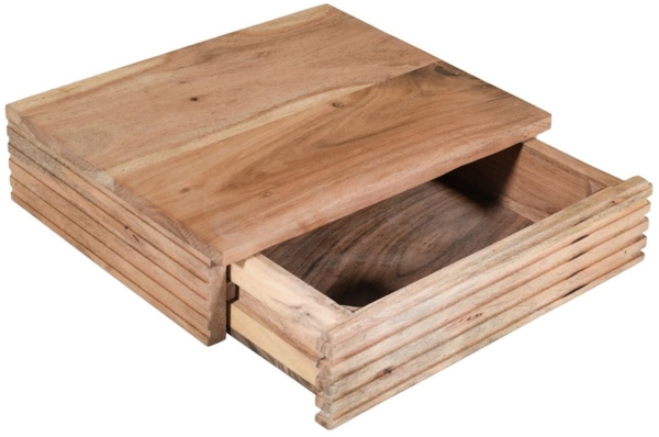 Trelevo® Wandregal Leona, massives Akazienholz, Wandkonsole, eine Schublade Bild 5