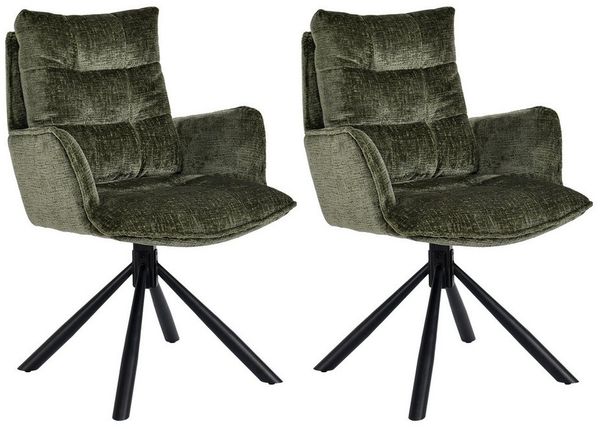 Duhome Esszimmerstuhl (8610A), 360° drehbar, Automatische Rückstellfunktion, Chenille-Stoff
