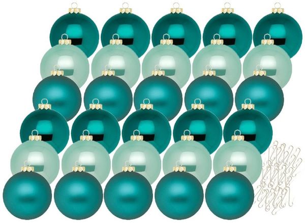 MAGIC by Inge Weihnachtsbaumkugel Weihnachtskugeln Green Emerald 30 Stk 6cm + Haken