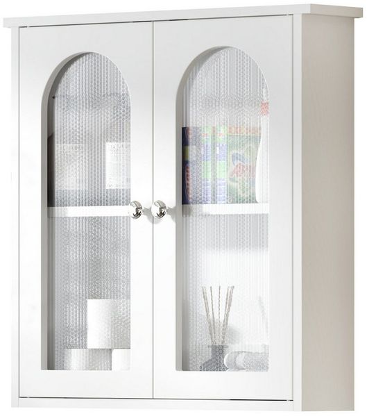 radelldar Hängeschrank mit 2 Fächern und 2 Tür,multifunktionaler Badschrank,56x13x58cm