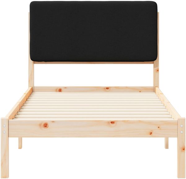 vidaXL Bettgestell mit gepolstertem Kopfteil Schwarz 90 x 200 cm 877936 Bild 5