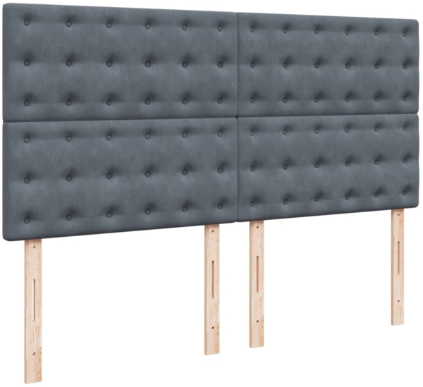 vidaXL Boxspringbett mit Matratze Dunkelgrau 180x200 cm Samt 3294719 Bild 8