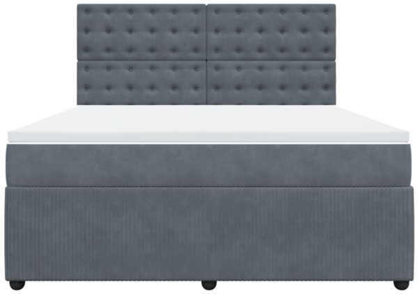vidaXL Boxspringbett mit Matratze Dunkelgrau 180x200 cm Samt 3294719 Bild 5