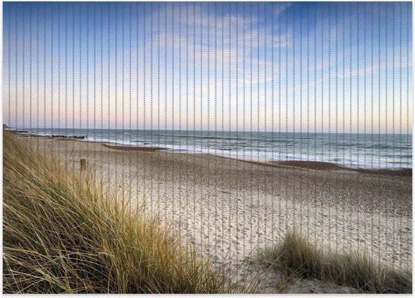 Wallario Schaum-Badematte Strandspaziergang im Urlaub an der Ostsee, Höhe 5.5 mm, rutschhemmend, geeignet für Fußbodenheizungen, Polymer-Schaum, rechteckig