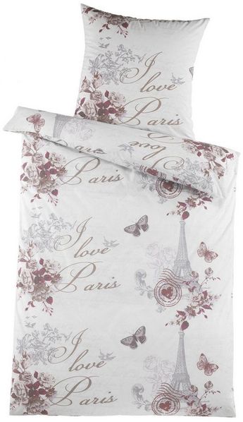 Optidream Bettwäsche Set Renforcé 135x200 Design Madeleine, Renforcé, 2 teilig, Sommer Geschenke Idee Frauen Männer weich sale Reißverschluss Partner