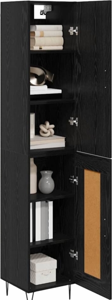 vidaXL Highboard Schwarz Eichen-Optik 69,5 x 34 x 180 cm Holzwerkstoff 3402733 Bild 2