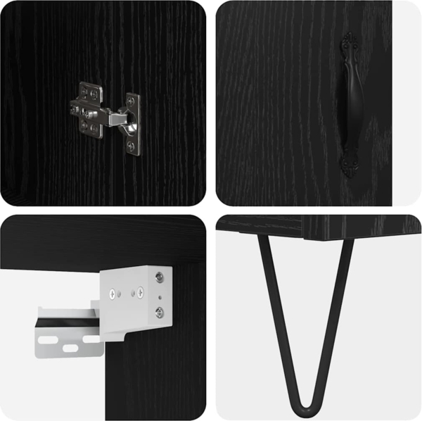 vidaXL Highboard Schwarz Eichen-Optik 69,5 x 34 x 180 cm Holzwerkstoff 3402733 Bild 10