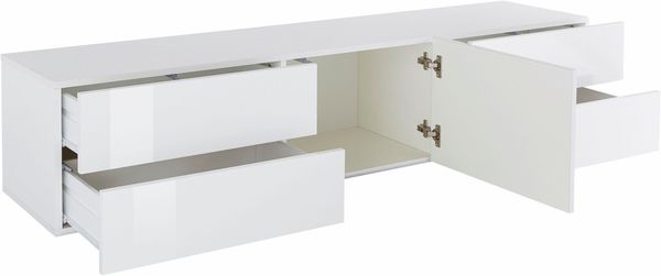 TV-Board >Mercogliano< in Weiß-Hochglanz - 170x47.7x40cm (BxHxT) Bild 3