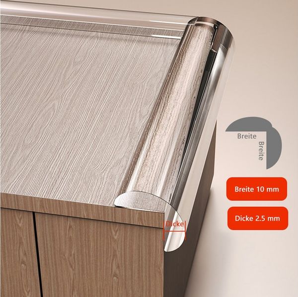 TUWENA Kindersicherung 6 Meter Transparent Silikon Kinder Tischkantenschutz,mit 4 Eckenschutz