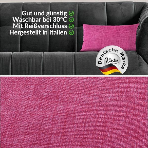 ANRO Dekokissen Kissenhülle MIT oder OHNE Füllung Kissenbezug Zierkissen, Kissenhülle in 30x50cm mit Füllung Fuchsia