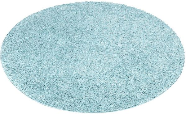carpet city Shaggy Hochflor Teppich - Rund 200 cm - Türkis - Langflor Wohnzimmerteppich - Einfarbig Uni Modern - Flauschig-Weiche Teppiche Schlafzimmer Deko