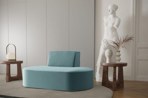 Sessel Designersessel MILOT in Stoff Opera Velvet Aquablau