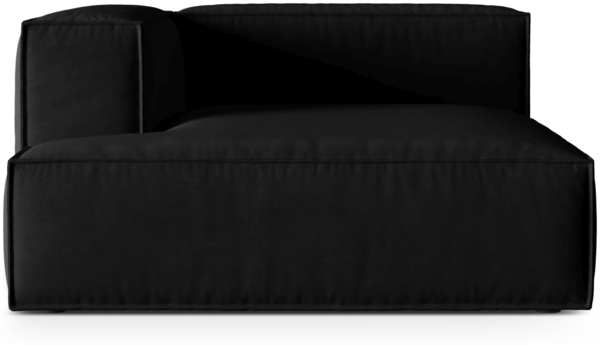 Micadoni Recamiere Nuria Groß 1-Sitzer Links Samt Schwarz
