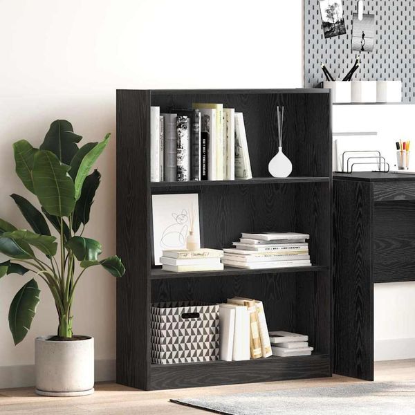 vidaXL Bücherregal Schwarz Eichen-Optik 80 x 24 x 109 cm Holzwerkstoff 875016