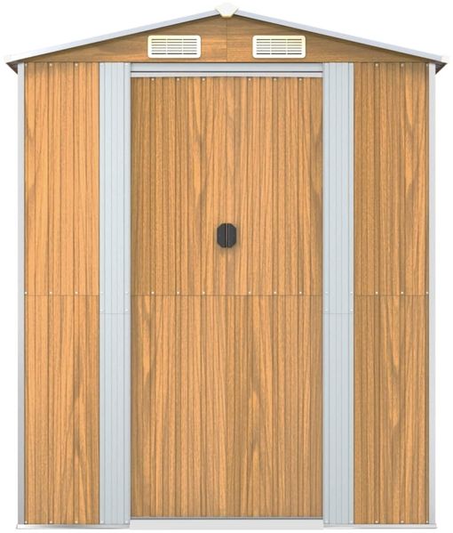 vidaXL Geräteschuppen Hellbraun 192x689x223 cm Verzinkter Stahl 3147477 Bild 4