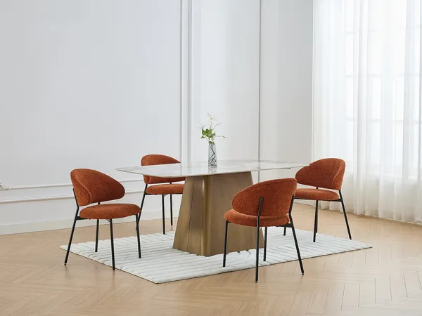 Vente-unique - VOSINIA Stuhl Stoff Rot - B 54,5 cm x H 75 cm x L 51 cm
