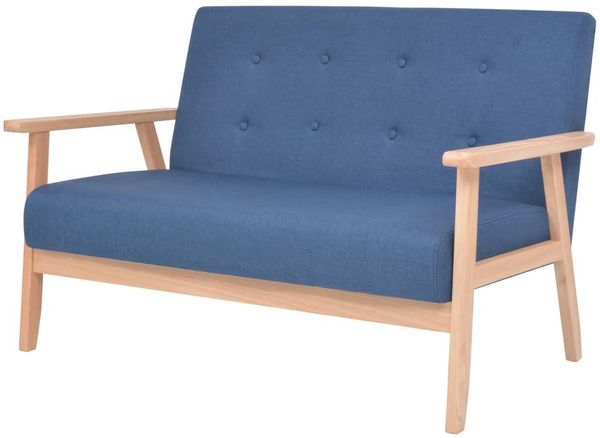 vidaXL 2-Sitzer-Sofa Stoff Blau [244655]