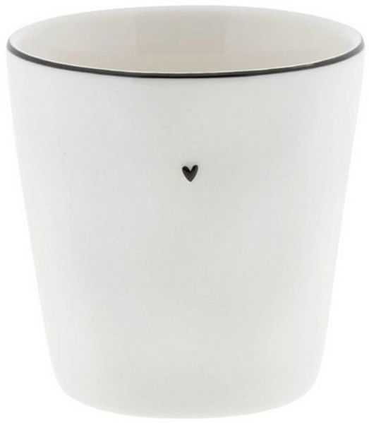 Bastion Collections Becher Tasse 250ml Keramik Weiß Rand Schwarz LI/MUG L 301 BL