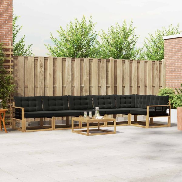 vidaXL Outdoor-Sofagarnitur 7 pcs Weiß und Schwarz 79 x 79 x 37 cm 3388762