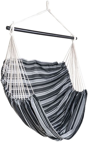 House Nordic Hängesessel, Polyester/Baumwolle, Lärche, schwarz/grau/weiß