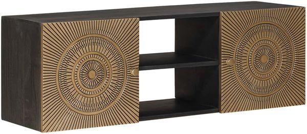 vidaXL TV-Schränk mit Regal mit Speicher Messing 105 x 30 x 35 cm 42020077