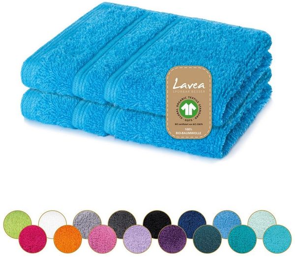 Lavea Seiftuch Bali, 30x30cm aus 100% Bio-Baumwolle, einzigartig weiche Seiftücher mit Aufhänger (Set, 2-St), hochwertige und nachhaltige Premium Waschlappen - schonende Reinigung