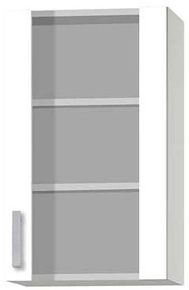 Vitrinen-Oberschrank Optimal / Opti-Kult, Holzwerkstoff, Kunststoff, Weiß, 50 x 58 x 35 cm