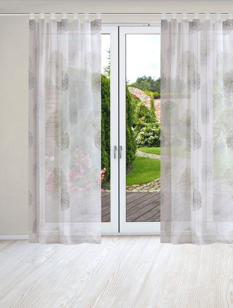 HOME WOHNIDEEN Vorhang RAWLINS (2 St), Schlaufen, transparent, Voile, 2er Pack Schlaufenschal RAWLINS bedruckt