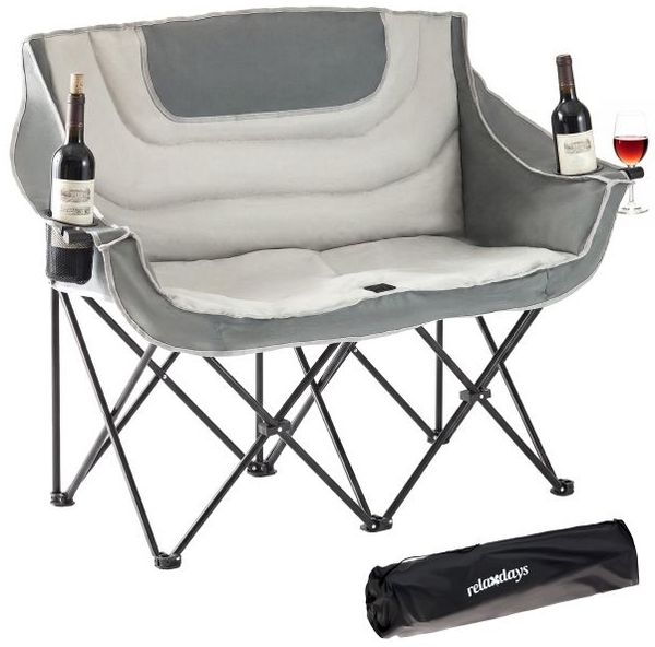 Relaxdays Faltbare Camping Bank für 2 Personen