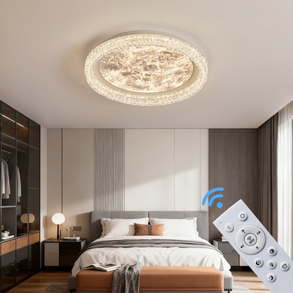 Eurotondisplay LED Deckenleuchte LED Deckenleuchte Fernbedienung Lichtfarbe/Helligkeit einstellbar, LED fest integriert, Warmweiß, Neutralweiß, Kaltweiß, Mit Fernbedienung Lichtfarbe- und Helligkeit einstellbar Bild 2