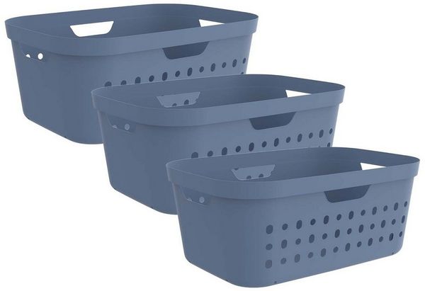 ROTHO Wäschekorb (Wäschekorbset, 3er-Set)