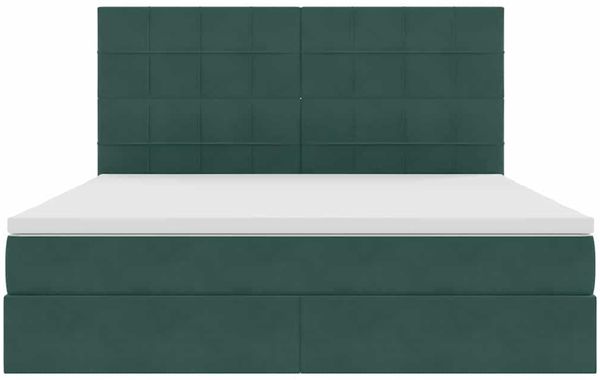 vidaXL LED-Speicherbett mit Matratze Dunkelgrün 180 x 200 cm Samt 3372684 Bild 8