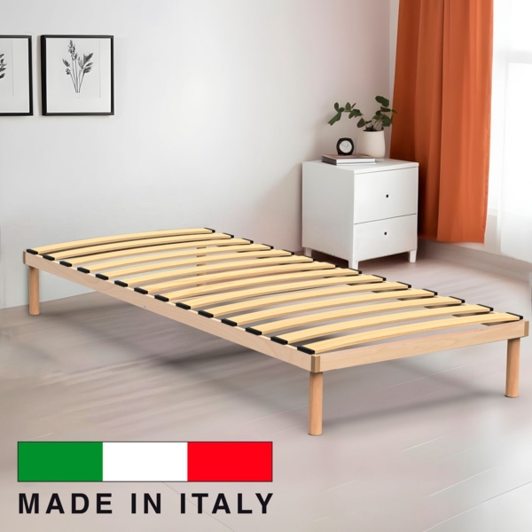 Bettgestell mit Lattenrost 'PYXIS' 100×200 cm, Massivholz Buche